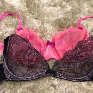 2 pack Victoria Secret lace bras 34DD